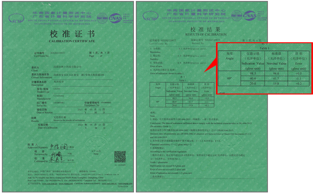 LS193產(chǎn)品校準(zhǔn)證書